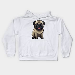 Cute Pug Dog - Dogs Pugs Kids Hoodie